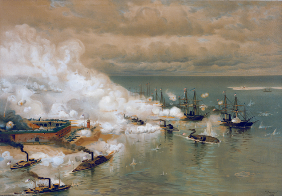 Painting of Battle of Mobile Bay